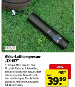 Hagebau Technaxx akku-luftkompressor „tx-157“ Angebot