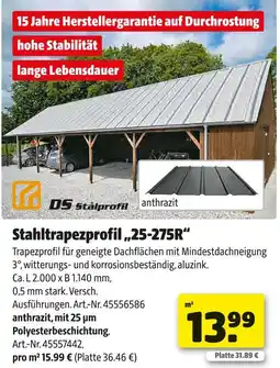 Hagebau Ds stålprofil stahltrapezprofil „25-275r“ Angebot