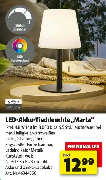 Hagebau Casaya led-akku-tischleuchte „marta“ Angebot