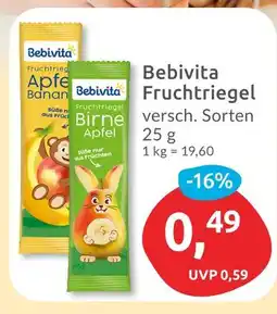 Budni Bebivita fruchtriegel apfel banane oder fruchtriegel birne apfel Angebot