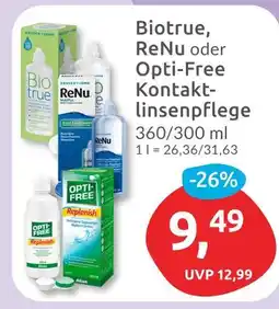 Budni Biotrue, renu, opti-free kontaktlinsenpflege Angebot
