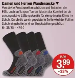 V Markt Damen und Herren Wandersocke Angebot