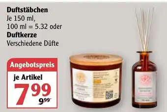 Globus Duftstäbchen 150ml oder Duftkerze Angebot