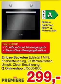Opti Wohnwelt PREMIERE Einbau-Backofen Angebot
