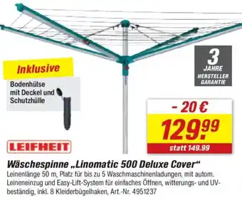 toom Baumarkt LEIFHEIT Wäschespinne ,,Linomatic 500 Deluxe Cover" Angebot