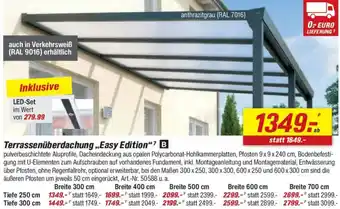 toom Baumarkt Terrassenüberdachung „Easy Edition" Angebot