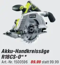 toom Baumarkt RYOBI Akku-Handkreissäge R18CS-0 Angebot