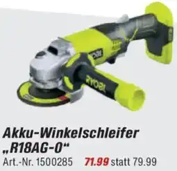 toom Baumarkt RYOBI Akku-Winkelschleifer ,,R18AG-0" Angebot