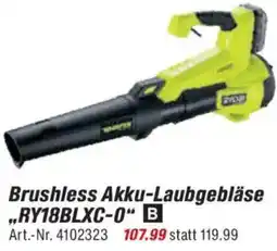 toom Baumarkt RYOBI Brushless Akku-Laubgebläse ,,RY18BLXC-0" Angebot