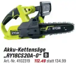 toom Baumarkt RYOBI Akku-Kettensäge ,,RY18CS20A-0" Angebot