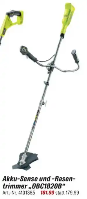 toom Baumarkt RYOBI Akku-Sense und Rasentrimmer ,,OBC1820B" Angebot