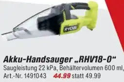 toom Baumarkt RYOBI Akku-Handsauger „RHV18-0" Angebot