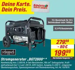 toom Baumarkt Scheppach Stromgenerator „BGT2800“ Angebot