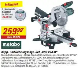 toom Baumarkt Metabo Kapp- und Gehrungssäge-Set ,,KGS 254 M" Angebot
