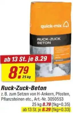 toom Baumarkt quick-mix Ruck-Zuck-Beton Angebot