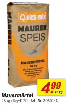 toom Baumarkt Quick-mix Mauermörtel Angebot