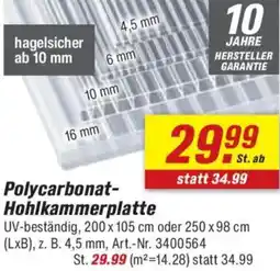 toom Baumarkt Polycarbonat Hohlkammerplatte Angebot