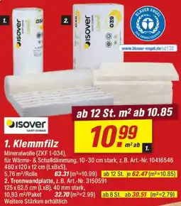 toom Baumarkt Isover Klemmfilz Angebot