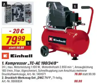 toom Baumarkt Einhell Kompressor ,,TC-AC 190/24/8" Angebot