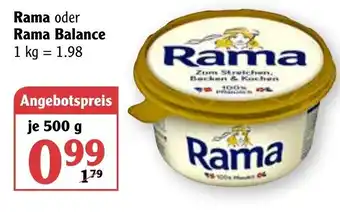 Globus Rama oder Rama Balance 500g Angebot