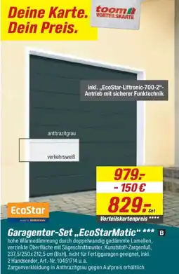 toom Baumarkt Garagentor-Set „EcoStarMatic" Angebot