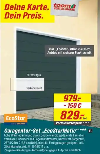 toom Baumarkt Garagentor-Set „EcoStarMatic" Angebot