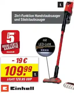 toom Baumarkt Einhell Akku-Stielstaubsauger „TE-SV 18 Li-Solo“ Angebot