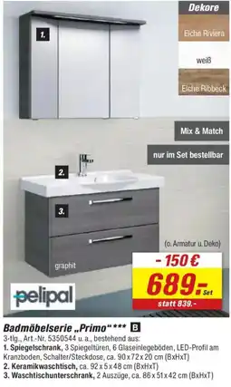 toom Baumarkt pelipal Badmöbelserie „Primo“ Angebot
