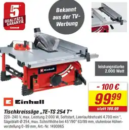 toom Baumarkt Einhell Tischkreissäge „TE-TS 254 T" Angebot