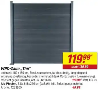 toom Baumarkt WPC-Zaun ,,Tim" Angebot