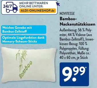 Aldi Süd NOVITESSE Bamboo Nackenstützkissen Angebot