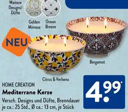 Aldi Süd HOME CREATION Mediterrane Kerze Angebot