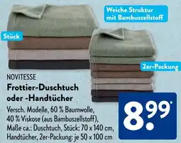 Aldi Süd NOVITESSE Frottier-Duschtuch oder Handtücher Angebot