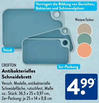 Aldi Süd CROFTON Antibakterielles Schneidebrett Angebot