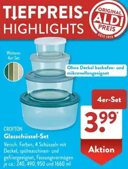 Aldi Süd CROFTON Glasschüssel-Set Angebot