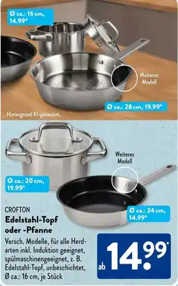 Aldi Süd CROFTON Edelstahl-Topf oder -Pfanne Angebot