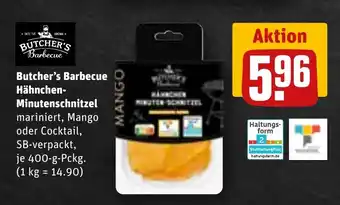 REWE Butcher's Barbecue Hähnchen- Minutenschnitzel Angebot