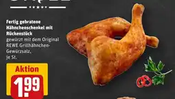 REWE Fertig gebratene Hähnchenschenkel mit Rückenstück Angebot