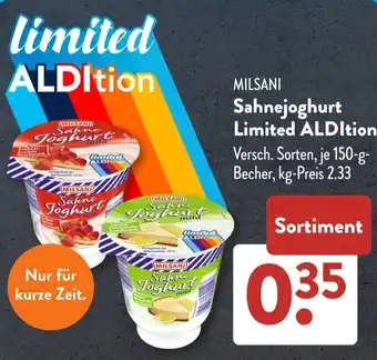 Aldi Süd MILSANI Sahnejoghurt Limited ALDItion Angebot