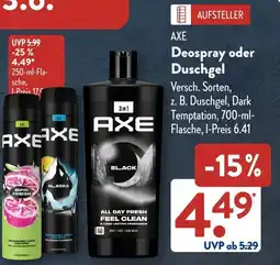 Aldi Süd AXE Deospray oder Duschgel Angebot