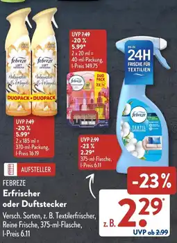 Aldi Süd FEBREZE Erfrischer oder Duftstecker Angebot