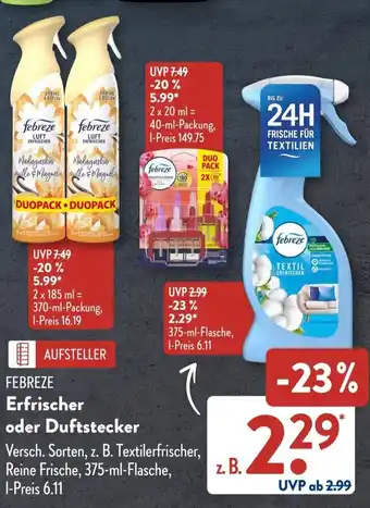 Aldi Süd FEBREZE Erfrischer oder Duftstecker Angebot