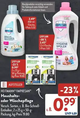 Aldi Süd HEITMANN /IMPRESAN Haushalts- oder Wäschepflege Angebot