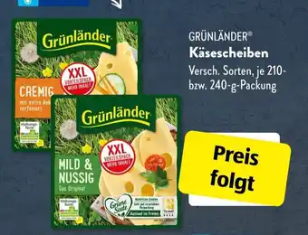 Aldi Süd GRÜNLÄNDER Käsescheiben Angebot