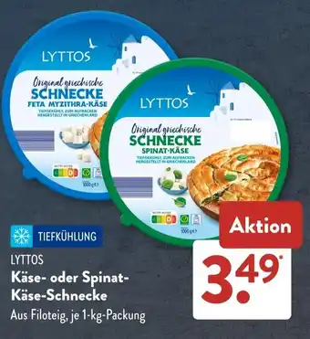 Aldi Süd LYTTOS Käse- oder Spinat- Käse-Schnecke Angebot