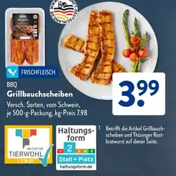 Aldi Süd BBQ Grillbauchscheiben Angebot