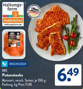 Aldi Süd BBQ Putensteaks Angebot