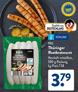 Aldi Süd BBQ Thüringer Rostbratwurst Angebot