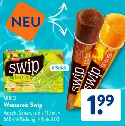 Aldi Süd MUCCI Wassereis Swip Angebot