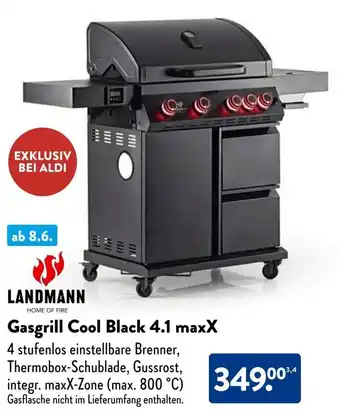 Aldi Süd LANDMANN Gasgrill Cool Black 4.1 maxX Angebot